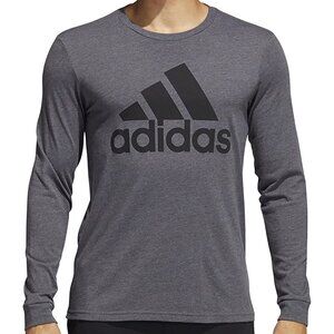 Adidas Men’s Dark Grey Long-Sleeve Amplifier Tee Sz Small